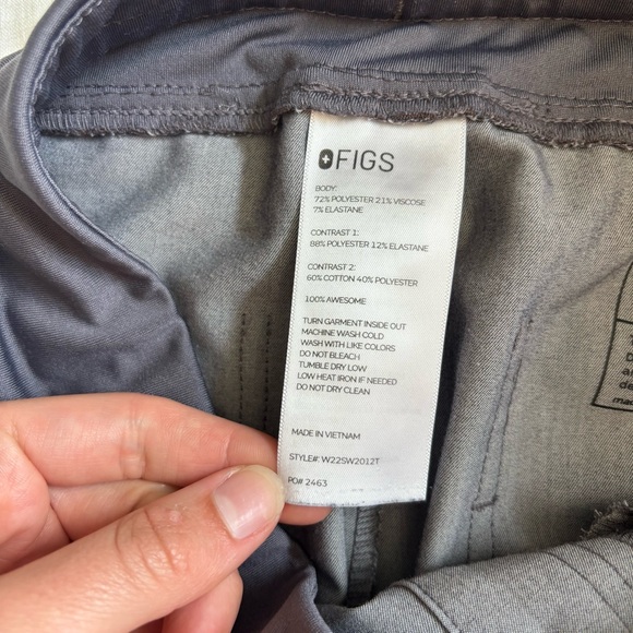 FIGS High Waisted Zamora Jogger Scrub Pants Graphite Small Tall S/T Nurse PA MD - Picture 6 of 6